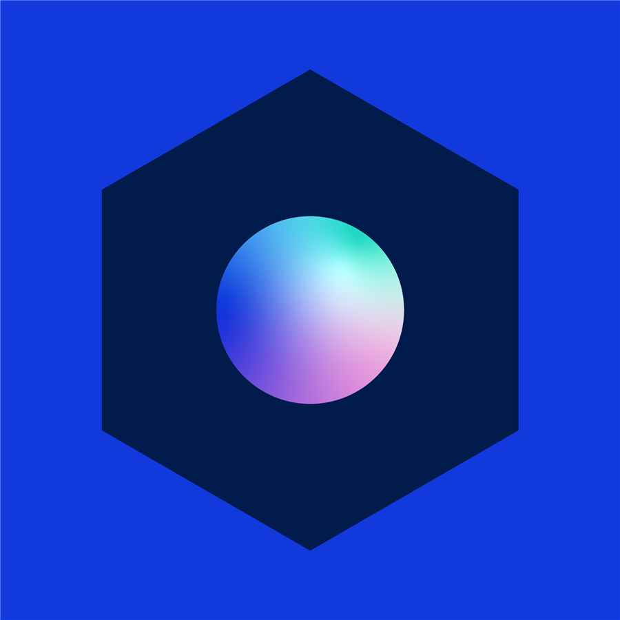 Devint logo on a blue background