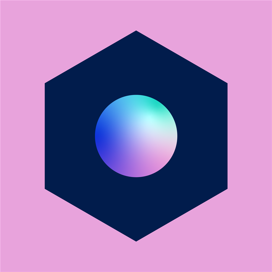 Devint logo on a pink background